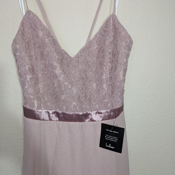 Lulu's Blush Lace Sleeveless Pink Maxi Dress NWT - Picture 6 of 8